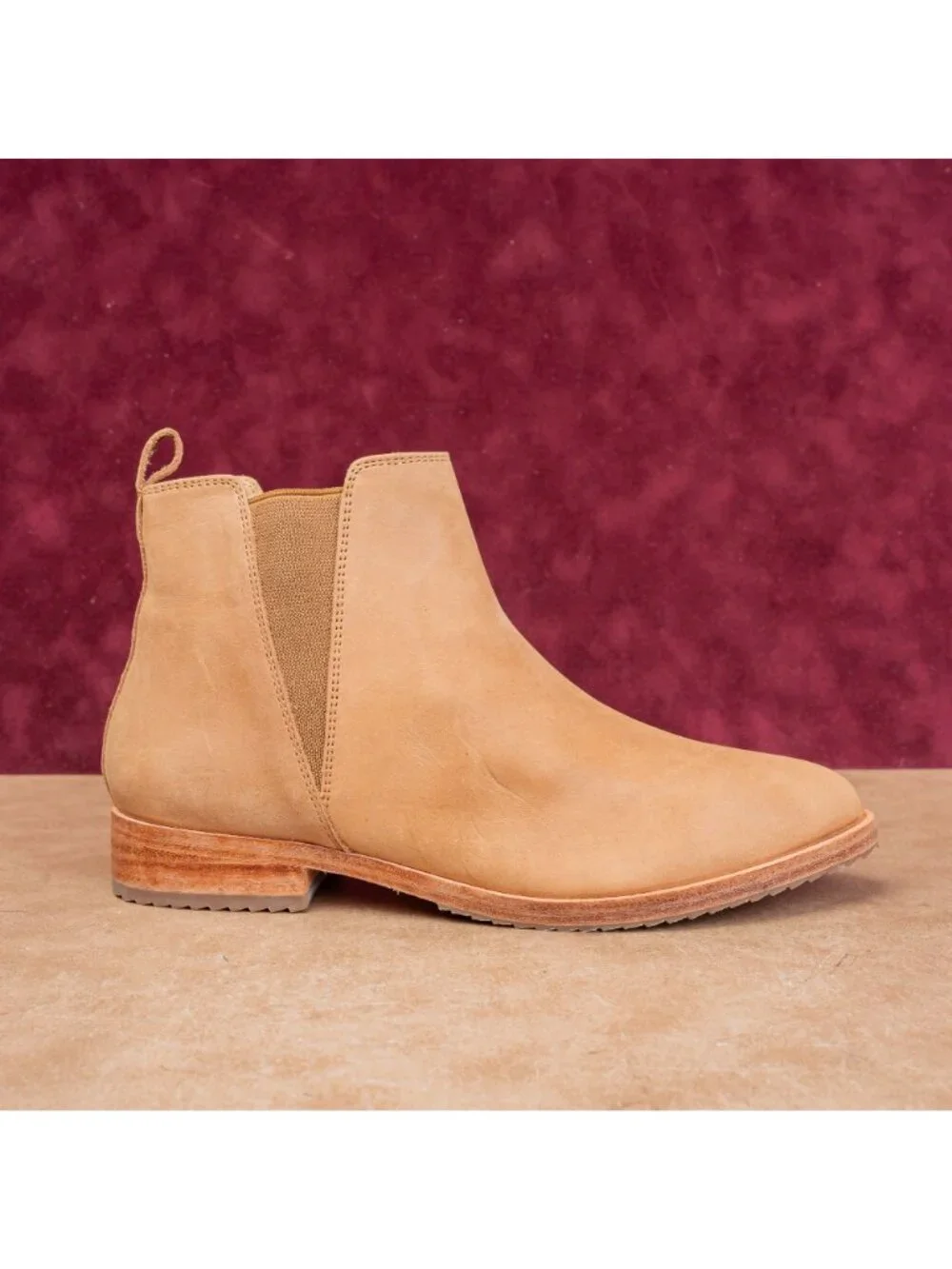 Nisolo Women Eva Tan Leather Modern Western Chelsea Ankle Boots sz 8.5